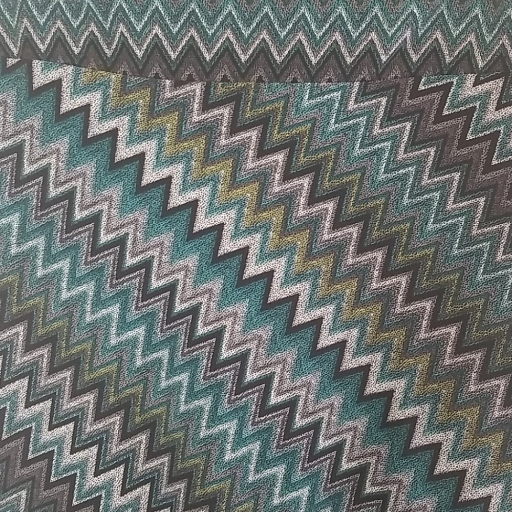 Wrapper Chevron Midi Skirt in Teal, Navy & Gray - Picture 2 of 4